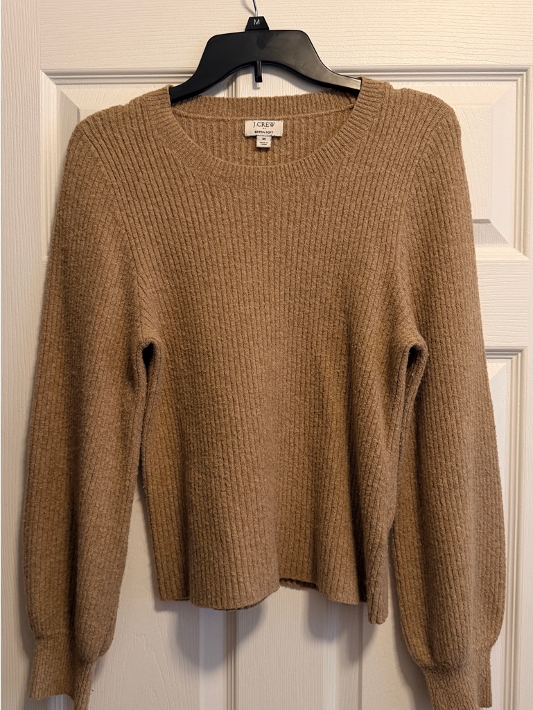 J. Crew Women's Ribbed Crewneck Sweater In Camel Brown
